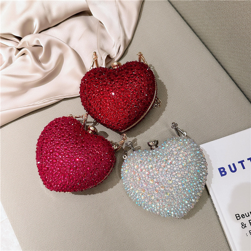 Trendy Acrylic Heart Bags Women Handbags Ladies Luxury Party Evening Clutch Purses and Handbags for Women