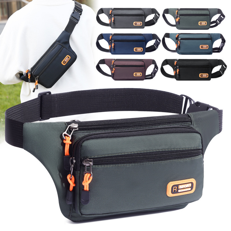 Outdoor Waist Bag Men Ladies Customize Logo Designer Sports Waterproof Wholesale Custom Belt Black Oxford Fanny Pack