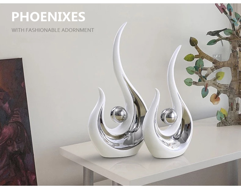 Custom Nordic Luxury Porcelain Ornaments ceramic Home Decor Creative unique phoenixes couples shape art home decoration