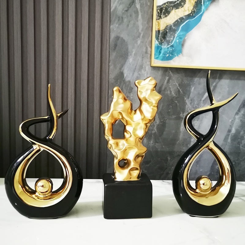 Unique Artistic Style luxury high quality european office room decors gold interior decoration ceramic home decor