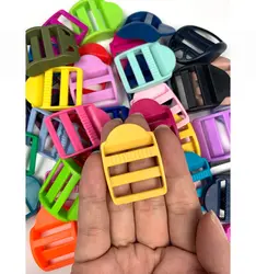 High Plastic Webbing Slide Tri-Glide with Teeth Belt Buckle for Bag Straps Plastic Square Slider for strap webbing