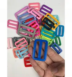 High Plastic Webbing Slide Tri-Glide with Teeth Belt Buckle for Bag Straps Plastic Square Slider for strap webbing