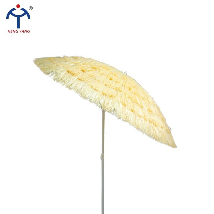 Hawaii seaside fashion parasol 1.6m 1.8m natural color outdoor grass straw beach umbrella with tilt