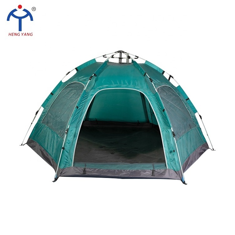 Customized Family 3-4 person travel park tent waterproof windproof single layer camping tent with automatic frame