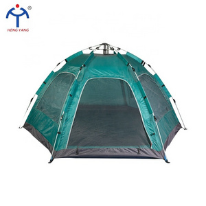 Customized Family 3-4 person travel park tent waterproof windproof single layer camping tent with automatic frame