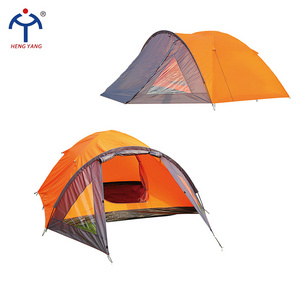 OEM Family Hiking Tent Easy To Operate 2 Layers Wear-Resistant Sunshade Custom Outdoor Travel Camping Tent 2-4 Person