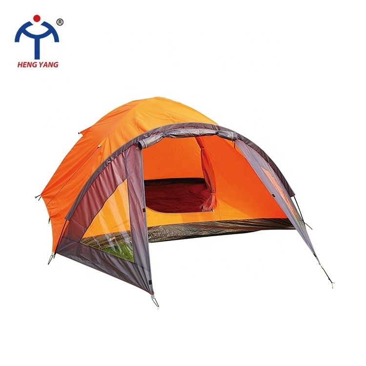 OEM Family Hiking Tent Easy To Operate 2 Layers Wear-Resistant Sunshade Custom Outdoor Travel Camping Tent 2-4 Person