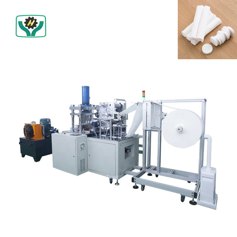 Logo Printed Fully Automatic Mini Portable Compressed Towel Making Machine Coin Towel machine