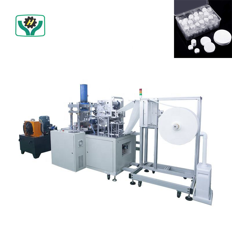 Logo Printed Fully Automatic Mini Portable Compressed Towel Making Machine Coin Towel machine