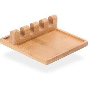 Bamboo scraper Spoon Rest Spatula Ladle Holder Utensil Spoon Rest Holder is applicable to kitchen counter