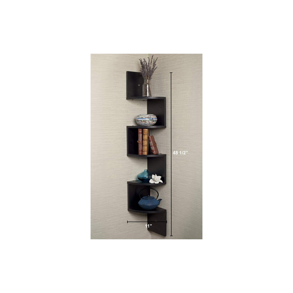 Mdf Material 5 Tier Corner Shelf Wall Mount Kitchen Mounted Cube Shelf