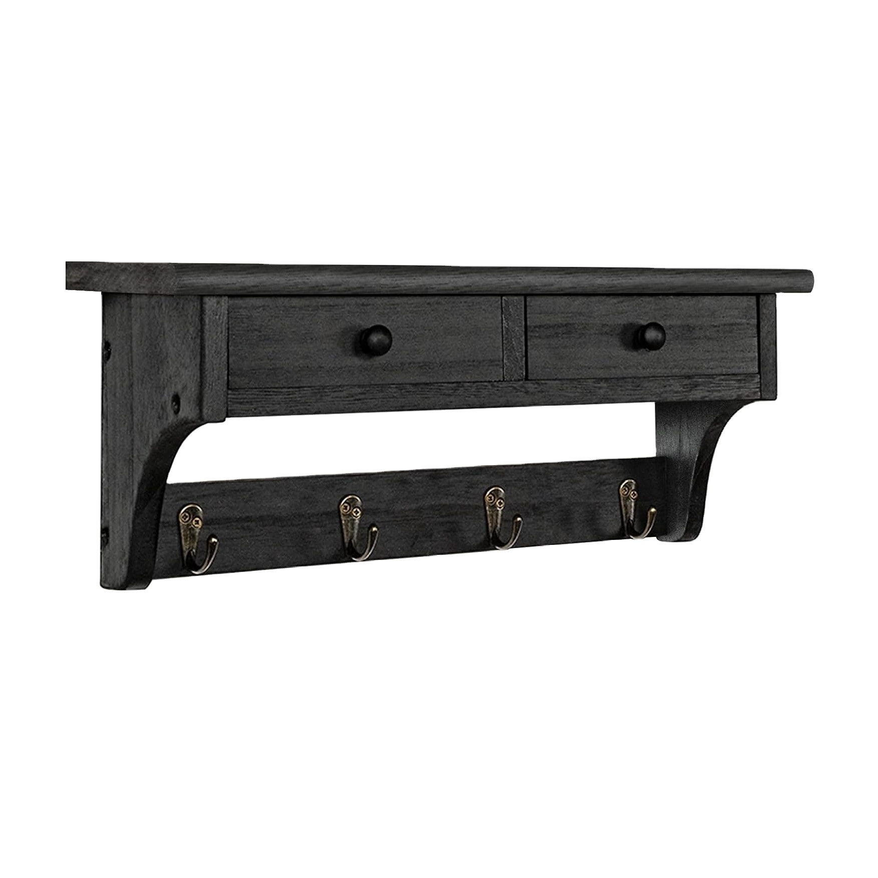 Coat Rack Wall Mount Shelf with Hooks Farmhouse with Shelf Coat Hook for Entryway