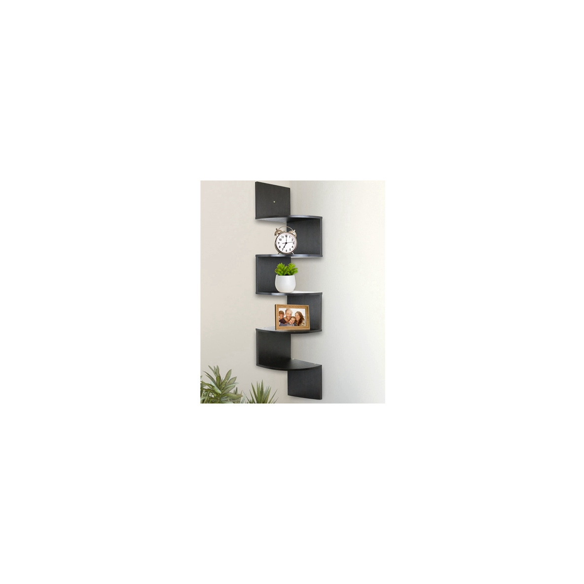 Mdf Material 5 Tier Corner Shelf Wall Mount Kitchen Mounted Cube Shelf