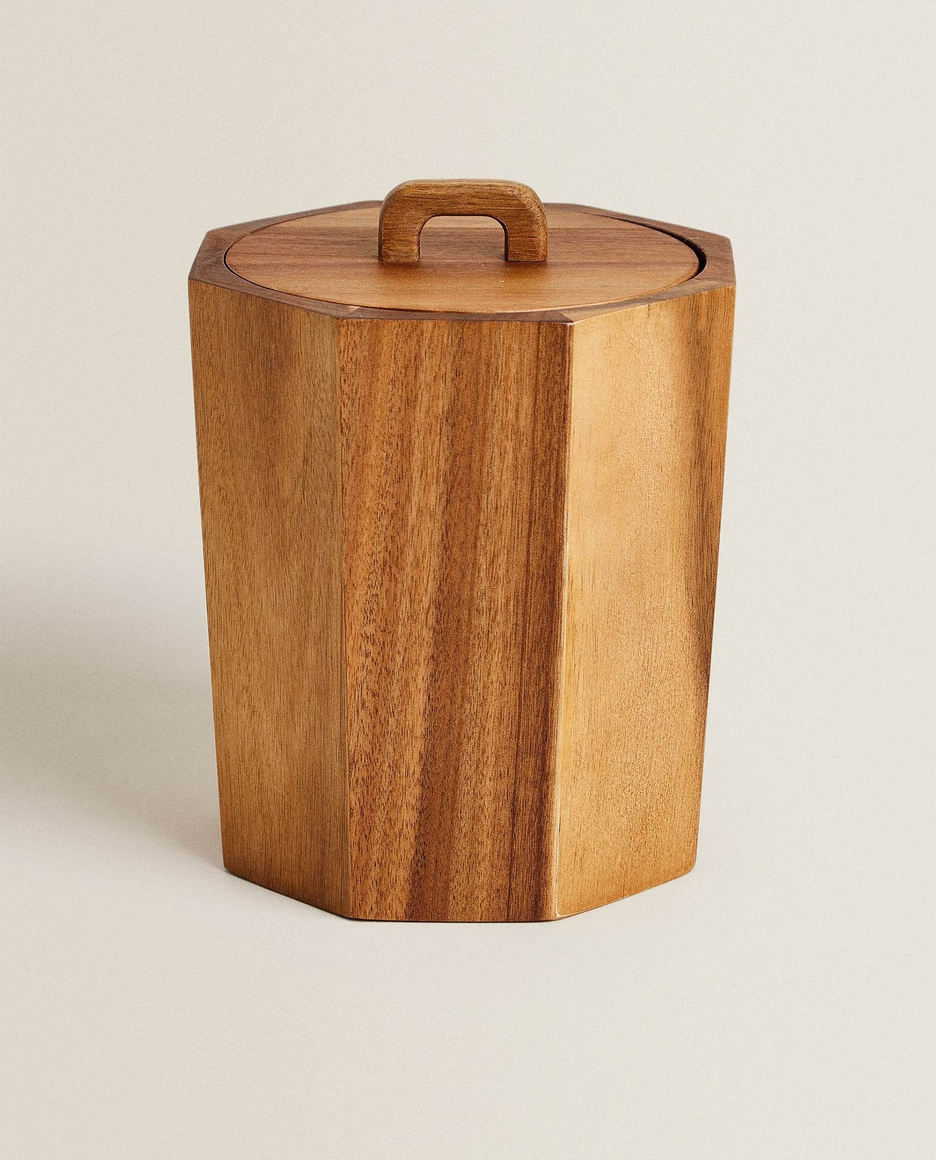 Premium round shape retro Acacia wooden barrel pail ice cooler wooden retro ice bucket