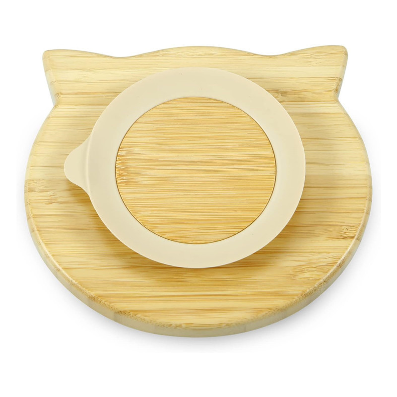 Wooden children's plate in the shape of an owl elephant house and a duck Wooden plate for baby feeding