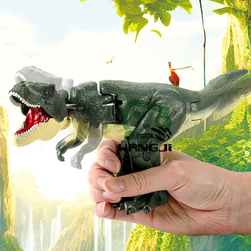 Hot selling bite shaking swing head Tyrannosaurus Rex Grabber trigger dinosaur telescopic fidget toy for kids