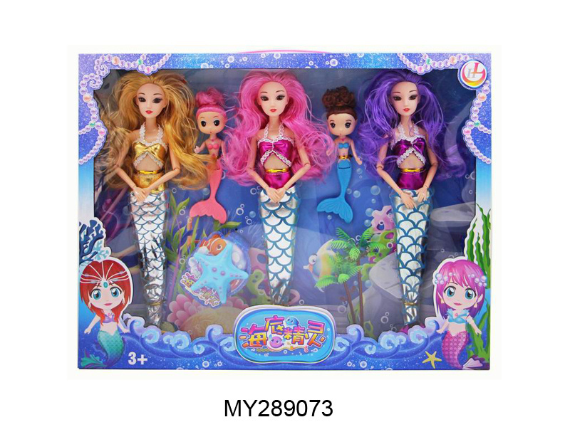 cheap 11 inch Beautiful Princess Mermaid Doll with light music toy For Girls