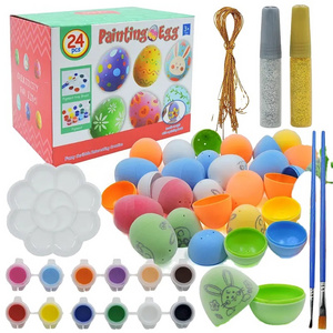 Education Toys Easter Party Decoration 24pcs DIY Painting Egg Handmade drawing graffiti egg kit for kids