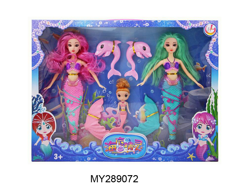 cheap 11 inch Beautiful Princess Mermaid Doll with light music toy For Girls