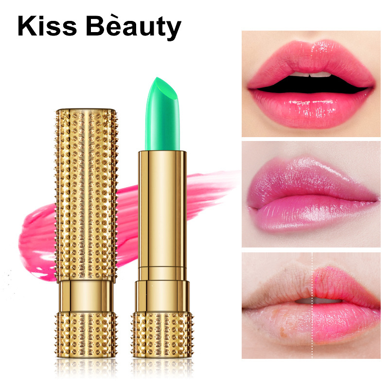 Kiss Beauty Moisture Lip Balm Aloe Vera Natural Lipbalm Temperature Changed Color Lipstick Long Lasting Nourish Lip Care Makeup