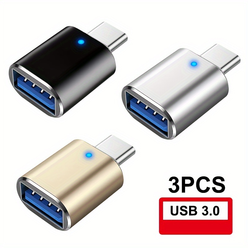 Fast Charging USB C to USB Adapter Aluminum Alloy Fast Data Transmission Light Type c OTG to USB 3.0 Adapter