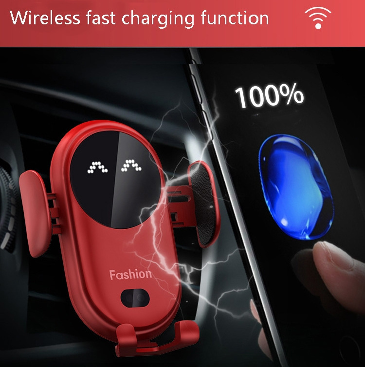 New Fashion Smile Cartoon Portable Car Cup Holder Cutomatic 15w Fast Charging Fast Mobile Phone Holder Wireless Car Charger