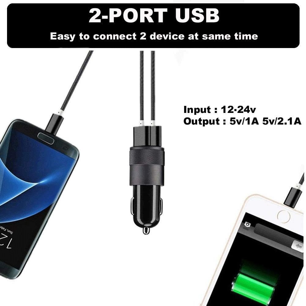 High Quality Best Sale 5V 2.1A dual usb travel car charger Mobile Phone Universal Car Usb Port 12v Charger Bus For Phone Charger