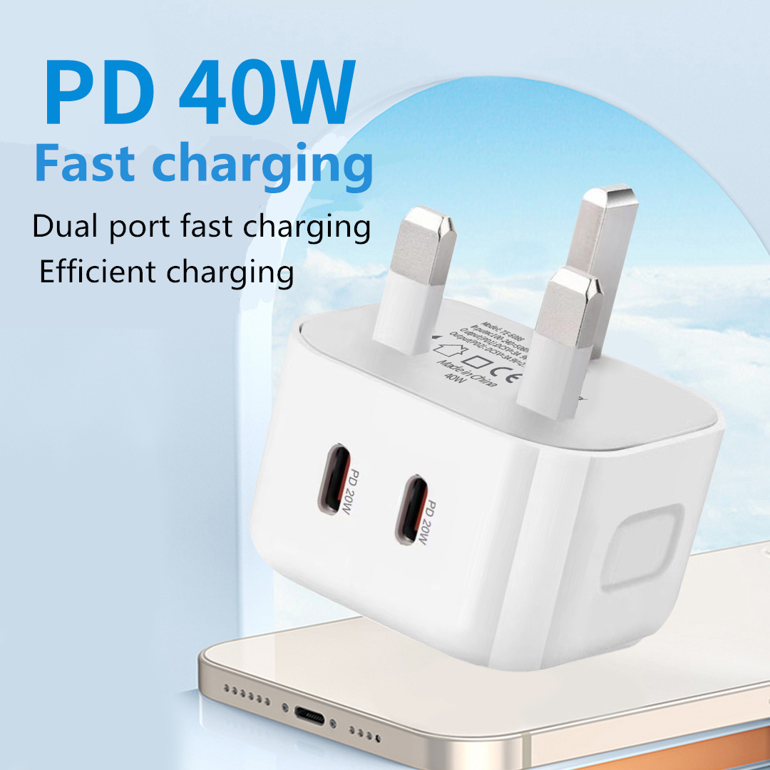 20W USBC PD Super Fast Charging Wall Charger Dual Usb Type-c 40w Power Charger Cell Phone Charger