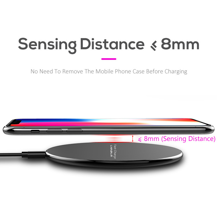 Smartphone LED Light 10W 15W Fast  Charger Aluminium Alloy Standard Universal Wireless charger