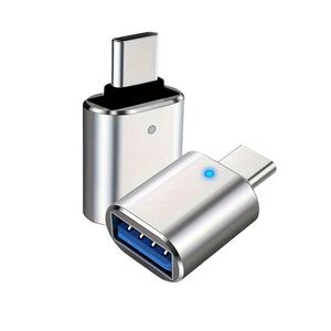 Fast Charging USB C to USB Adapter Aluminum Alloy Fast Data Transmission Light Type c OTG to USB 3.0 Adapter