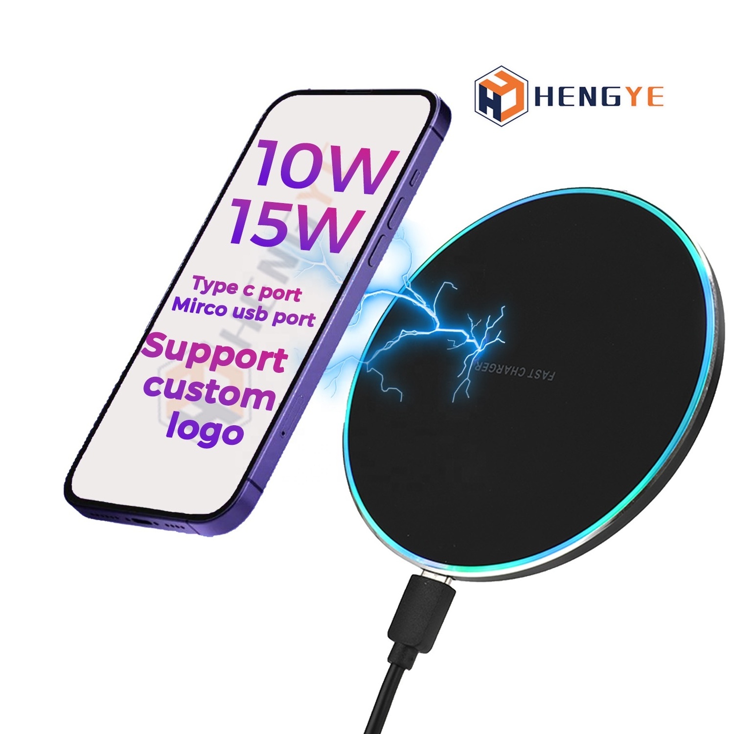 Custom Universal Portable Magnetic 15w Phone Wireless Charger Wireless Charging Desk Pad