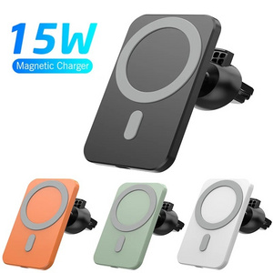 Custom Strong Magnet 15w Qi Fast Charging Air Vent Car Chargers Magnetic Car Mount Holder 10W Mobile Phones Wireless Charger