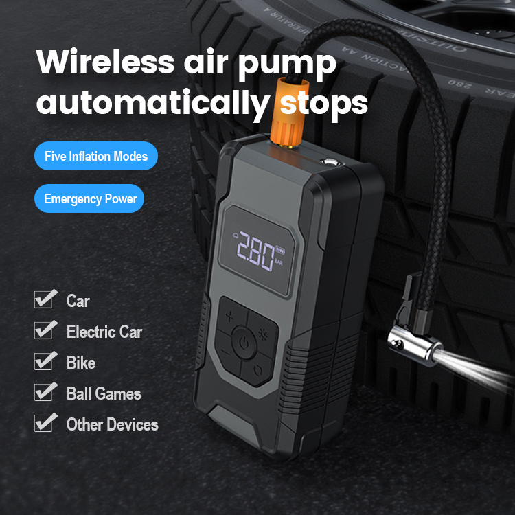 Outdoor Power Bank 7500mah Cordless Intelligent Digital Car Tire Air Inflator Air Hawk Pro Automatic Cordless Tire Inflator