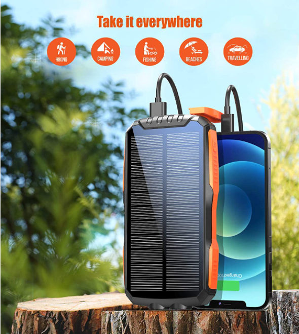 Universal 50000Mah Solar Power Bank 2 Usb Solar Powerbank 30000Mah Waterproof Solar Charger