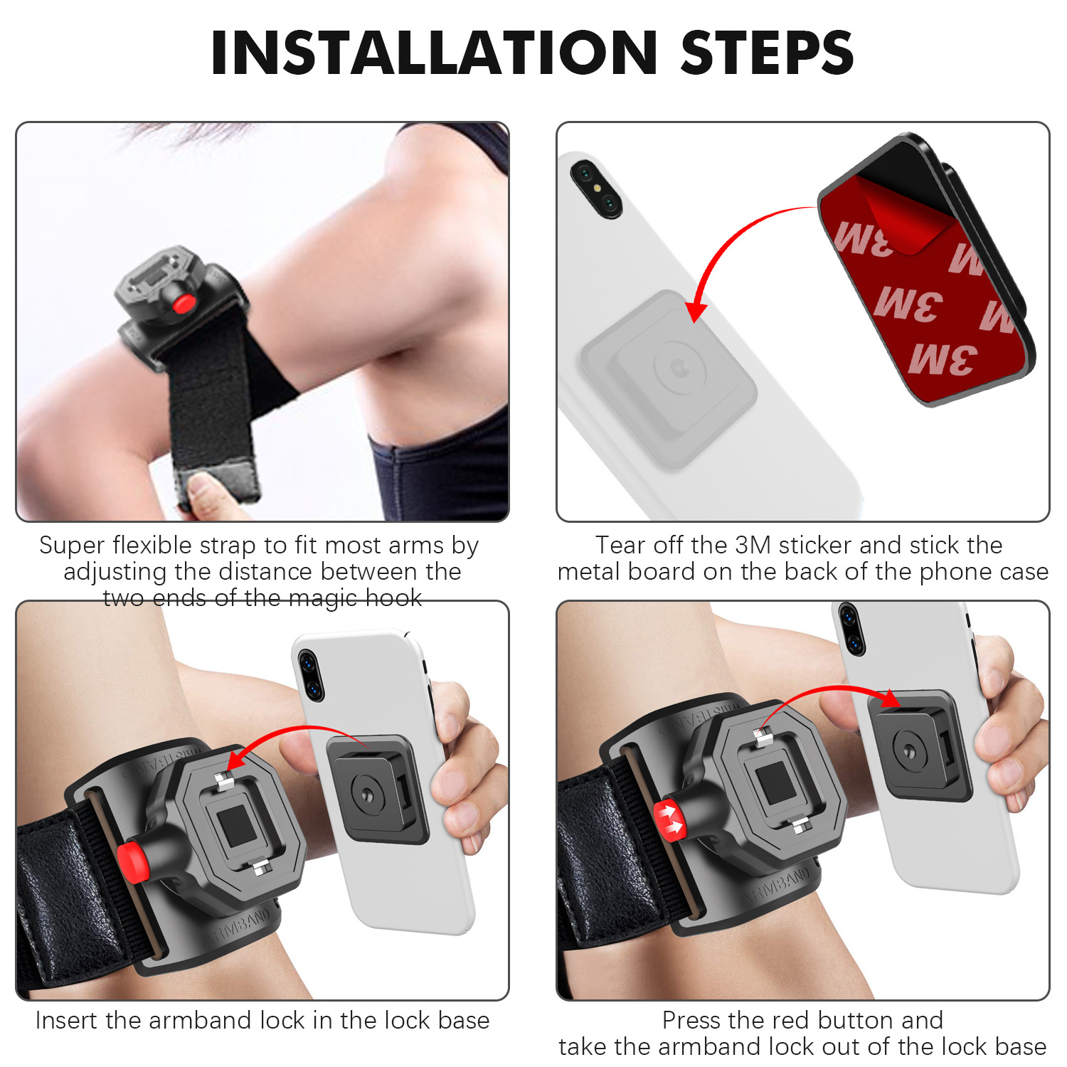 Trending product private label gym running jogging adjustable sport armband case holder strap for Mobile Phone Magnetic Wireless