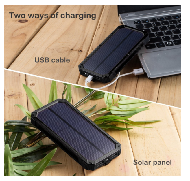 New products on china market waterproof 8000 solar power bank flashlight