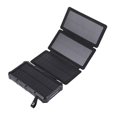 Upgraded Multifunction Type C Mobile Charger Outdoor Wireless Solar Power Bank 20000Mah Portable Foldable Solar Panel Power Bank