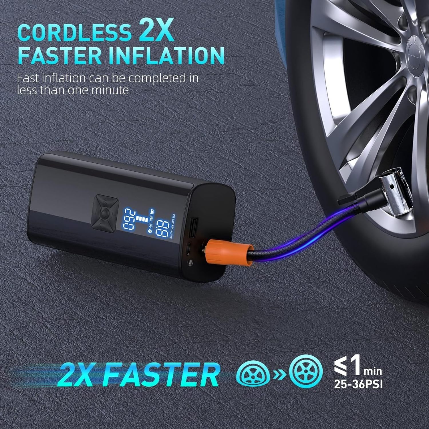 Upgrade 20000 mAh Air Pump Tire Inflator Portable Air Compressor for Car 150 PSI Electric Tire Inflation Cordless Tire Pump