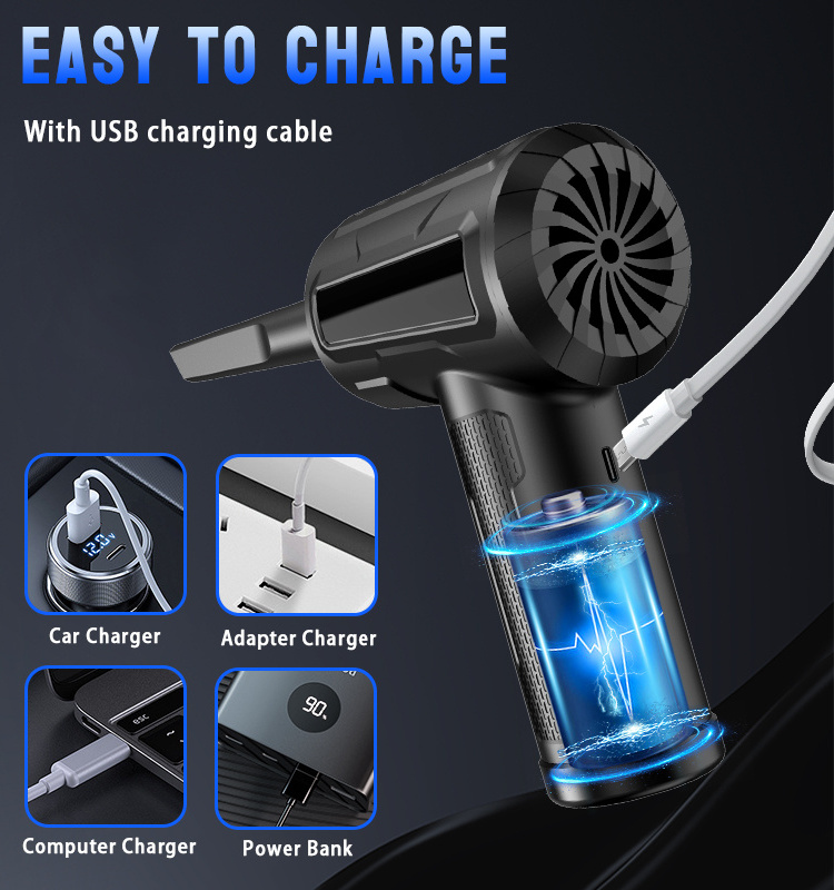 Duster Spray Compressed Electric Air Blower 6000mAh Rechargeable PC Computer Duster Gun Portable Cordless Air Duster