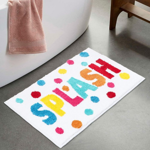 Custom Logo Soft Wholesale Washable Bathroom Rug Shower Mat Machine Made Non Slip Water Absorbent Anti Slip Bath Mat