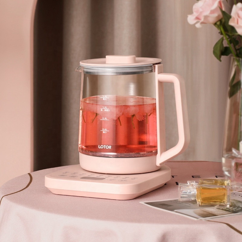 1.5L Multifunction Smart Maker Electric Kettle White Pink Temperature Adjustable Fast Boil Cordless Electric Kettle