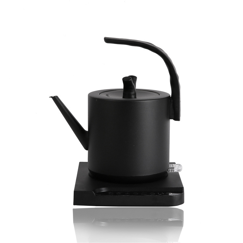 RTS 1L Portable Tea Coffee Pot Stainless Steel Retro Gooseneck Electric Pour-Over Kettle Black Electric Kettle