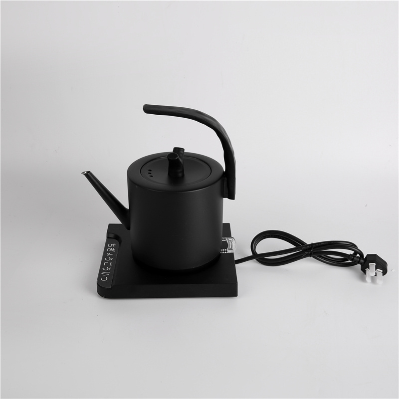 RTS 1L Portable Tea Coffee Pot Stainless Steel Retro Gooseneck Electric Pour-Over Kettle Black Electric Kettle