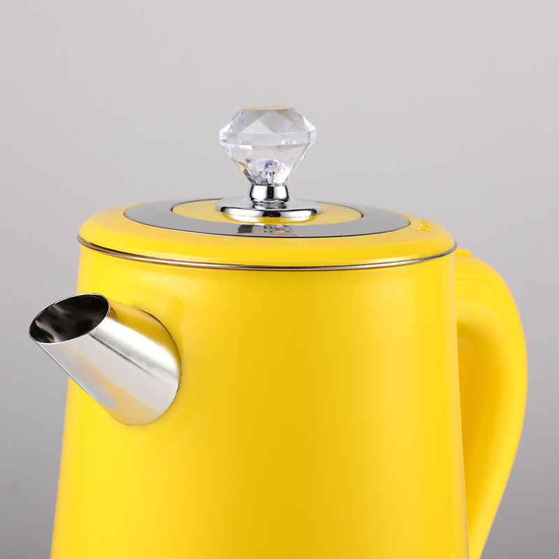 Home Appliances 2.3L Yellow Thermo Electric Hot Water Kettle Vintage Stainless Steel Kettle Electric