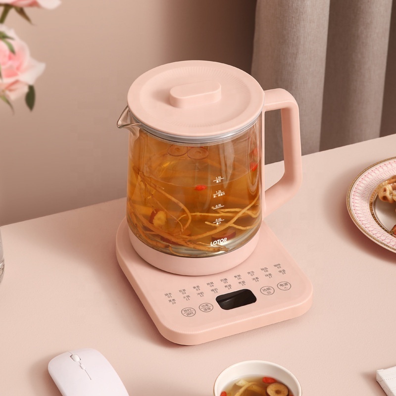 1.5L Multifunction Smart Maker Electric Kettle White Pink Temperature Adjustable Fast Boil Cordless Electric Kettle