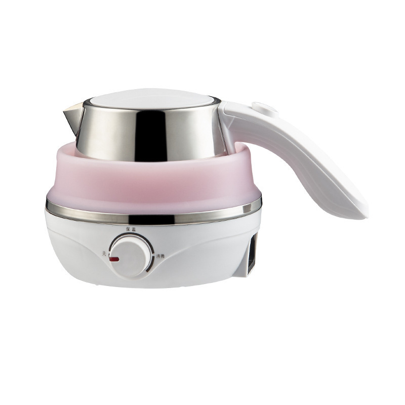 Wholesale Travel Portable Foldable Electric Kettle Mini Pink Silicone Folding Electric Kettle