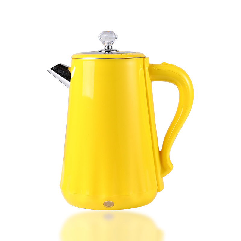 Home Appliances 2.3L Yellow Thermo Electric Hot Water Kettle Vintage Stainless Steel Kettle Electric