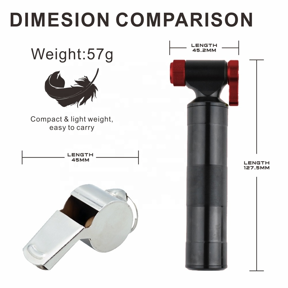 High Quality Cycling Accessories CO2 Pump Cartridge Adapter Nozzle Bicycle Pump Mini Portable Inflator for Mountain Bike