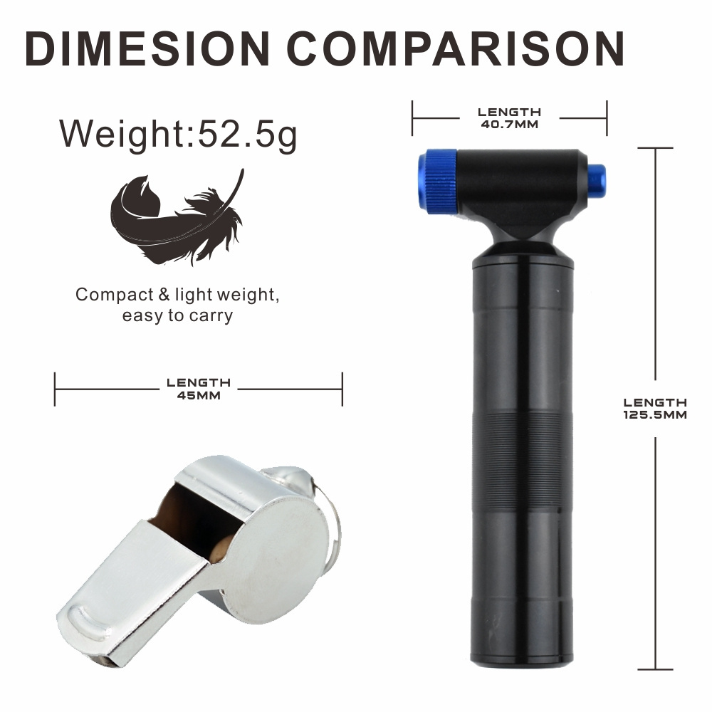 Controllable Release CO2 Bicycle Pump Inflator Small Tire Inflation Pump with Cartridge Box for Freezing-proof