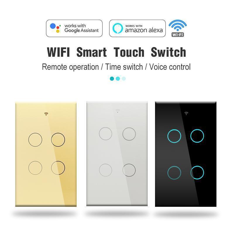 Specimen Bouton Poussoir 1-4 Way Model 86 Intelligent Light Touch Switch Wall Touch Switch Waterproof Toughened Glass Dp Switch